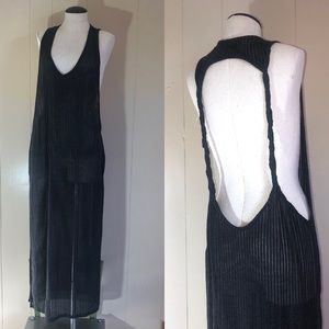 Topshop gray scoop back gray ribbbed maxi dress